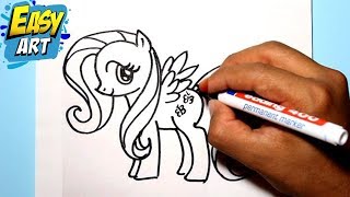 Como Dibujar A Fluttershy How To Draw My Little Pony Dibujos Faciles Para Niños