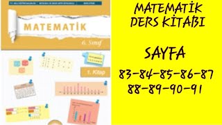 6.Sinif Matemati̇k Ders Ki̇tabi Sayfa 83-84-85-86-87-88-89-90-91 6.Sinif Matemati̇k 1.Ki̇tap