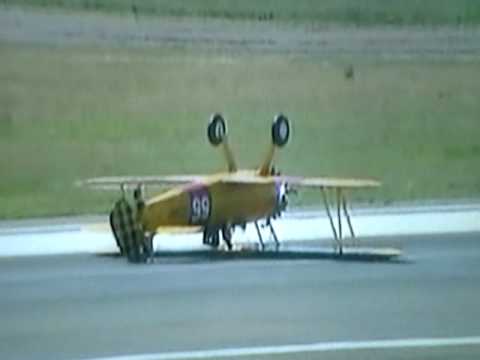 Kitfox Aircraft on Stearman Aircraft Crash Taildragger Airplane Tips Over As Pilot