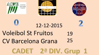 Voleibol St Fruitos Vs Cvbarcelona Grana 0-2