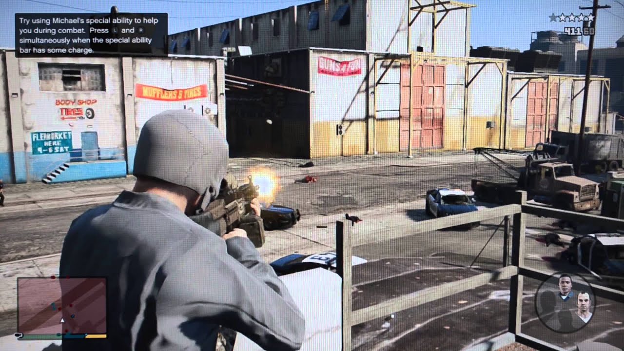 Major Cop Shootout Gun Battle in GTA V YouTube