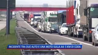 TG (20/07/2018) - INCIDENTE TRA DUE AUTO E UNA MOTO SULLA A4: 5 KM DI CODA