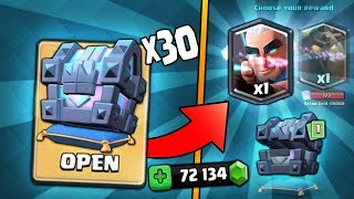 OPENING x30 LEGENDARY KINGS CHEST! NEW MAX MAGIC ARCHER HUNT! | Clash Royale BIG KINGS CHEST OPENING