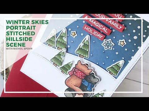 Lawn Fawn | Winter Skies Portrait Snowfall Backdrop Card