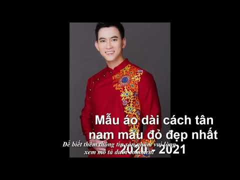 Áo dài nam cách tân màu đỏ mới nhất 2020 2021 Áo dài Overa Hiền Minh