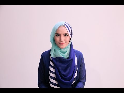Hijab Tutorial 63 "Chiffon Stripes Shawl" by Zahratul Jannah - YouTube
