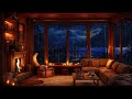 Cozy Cottage by the Sea Ambience with Relaxing Thunder & Rain Sounds, Crackling Fireplace for Sleep