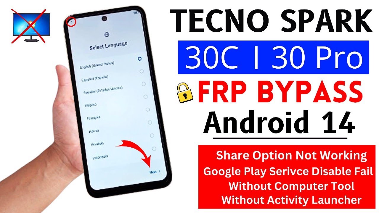 Tecno Spark 30C | 30 Pro Android 14 Frp Bypass Without Tecno Spark 30C | 30 Pro Android 14 Frp Bypass Without