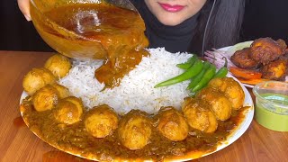 Asmreating Y Egg Curry With Ricechicken Leg Pieceegg Curry Eating Food Videose Asmr
