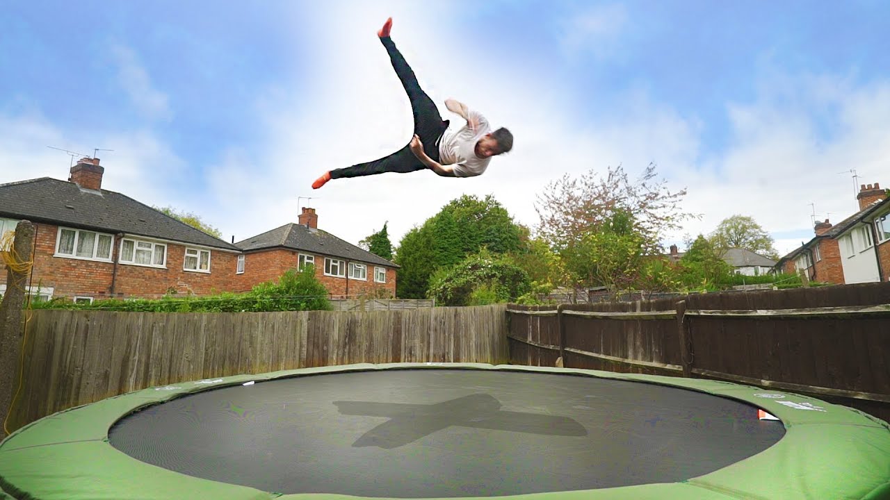 Bouncing trampoline photos