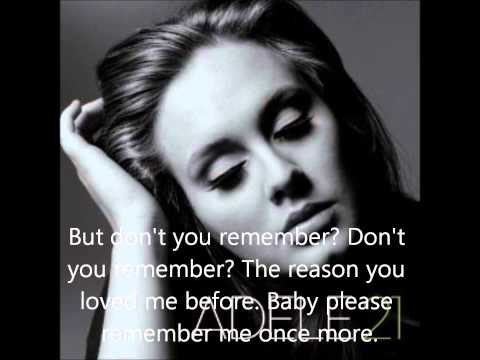 Don't You Remember - Adele (lyrics video)