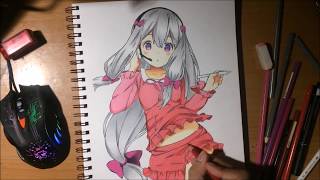 Speed drawing (V? anime) Sagiri Izumi from Eromanga-sensei