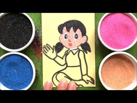 Đồ chơi trẻ em TÔ MÀU TRANH CÁT SHIZUKA DỄ THƯƠNG, Learn Colors Sand Painting Toys (chị Chim Xinh)