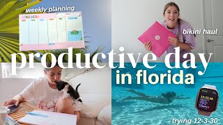 PRODUCTIVE DAY IN FLORIDA 🌞 bikini haul, planning my week & trying the 12-3-30 w