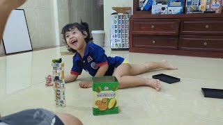 Played Building Blocks With Daddy Was So Happy