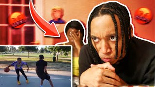 REACTING TO THE 2V2 BASKETBALL VIDEO w/ MY GIRLFRIEND!!