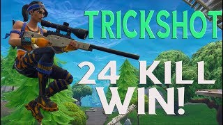 Trickshot For The 24 Kill Win Solo Vs Squads - Fortnite Battle Royale