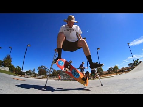 SKATEBOARDING WITH CRUTCHES