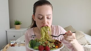 ASMR Whisper Eating Sounds | Broccoli Pasta, Fried Mushrooms & Salad
