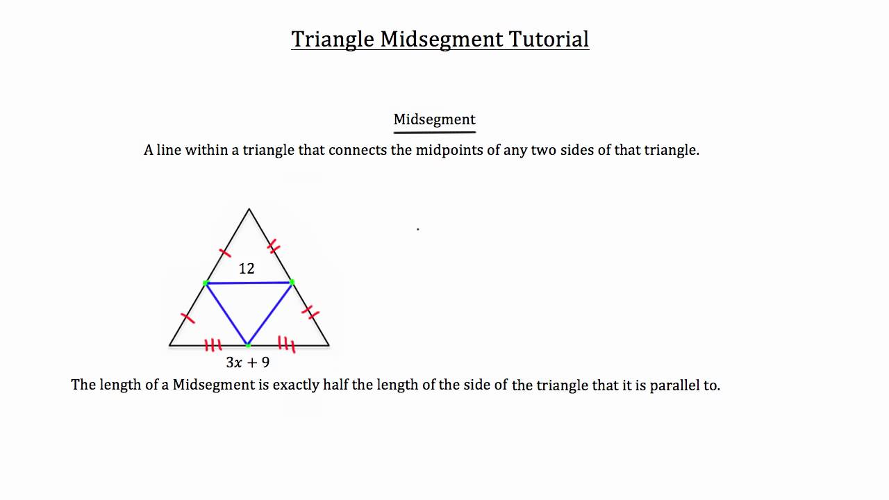 Triangle Midsegment Theorem  YouTube