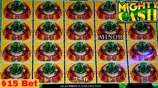 High Limit MIGHTY CASH Slot $15 Bet Bonus Won | Thunder Cash Slot $20 Bet Bonus | Live Casino Play