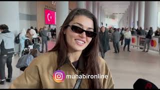 Hande Erçel , Milano Dönüşü Havalimanında Görüntülendi.