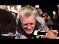 Freddie Roach "This guy keeps his hands by his ass! We are going to KO him!"