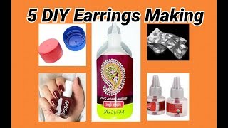 5 DIY Earrings Making at home with simple material