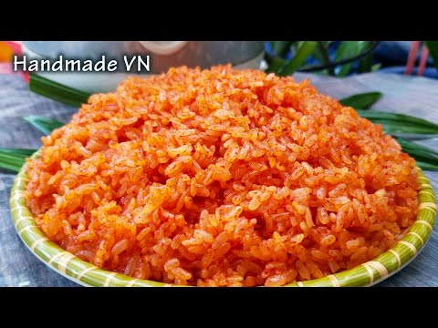 Cách làm xôi gấc bằng nồi cơm điện