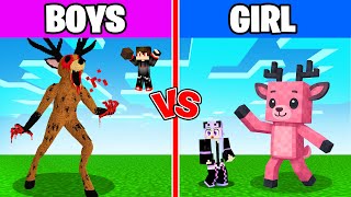 Girls Vs Boys Scary 99 Nights Deer Build Battle Challenge