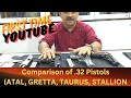 A detail comparison of 0.32 Indian make Pistols (Gretta, Atal, Stallion, Taurus)