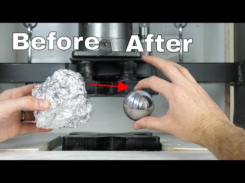 Mirror-Polished Japanese Foil Ball Challenge Crushed in a Hydraulic Press-What's Inside? | polishing foil balls Mirror-Polished Japanese Foil Ball Challenge Crushed in a Hydraulic Press-What's Inside? | polishing foil balls