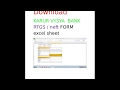 KARUR VYSYA BANK RTGS NEFT EXCEL SHEET FORM