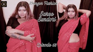 Saree Sundori Episode 63 Aradhya Dey Red Polyester Saree Bong Curvy Danger Fashion Hd 2024