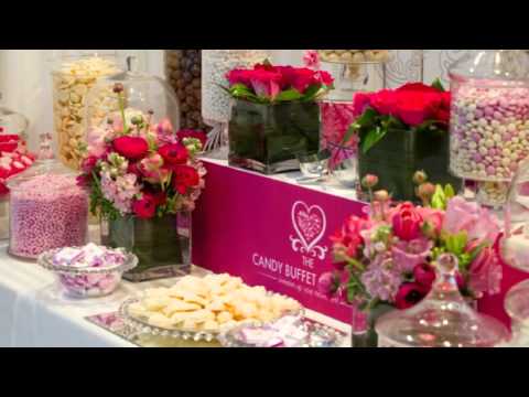 We created a girly glam and so fab pink black white custom candy buffet