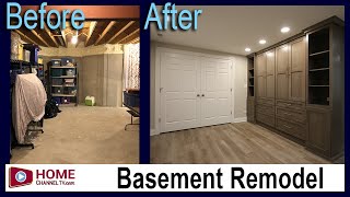 Basement Remodel w/ Custom Wall Bed, Media Room, Full Bath - Renovation by KLM Kitchens Baths Floors