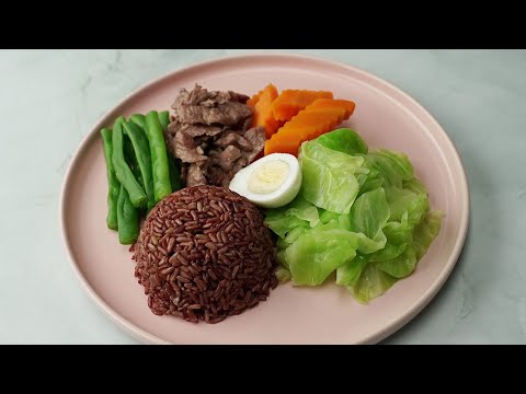 Thực đơn EAT CLEAN - CƠM GẠO LỨT, THỊT BÒ XÀO, TRỨNG GÀ LUỘC, RAU CỦ LUỘC dành cho người giảm cân.