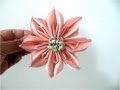 Moños para el cabello flor ocho pétalos en cintas con dobleces