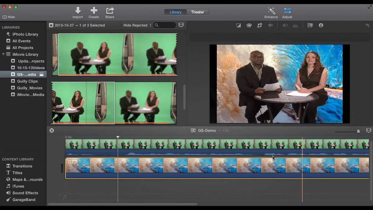 can you do green screen on imovie