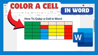 How To Color A Cell In Word