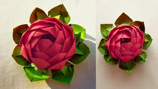 Kağıttan Lotus Çiçek Nasıl Yapılır / How to Make Paper Lotus Flower - Origami Fl