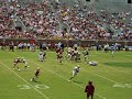 Title:Greg Carr lays out Roger Williams Description:Weatherford picked off by Williams who gets hit by Greg Carr on the return. 2006 Florida St. Spring Game