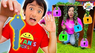 Mommy Rescues Ryan In 5 Lock Challenge!