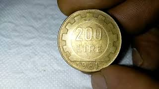 İtaly İtalya 200 Liret 1981 Collection Money Coin From My Collection