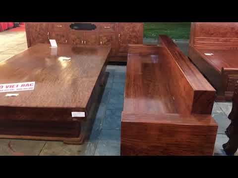 Bàn ghế phòng khách Nguyên Khối Tự Nhiên Gỗ Cẩm Vip - Gỗ Việt Bắc