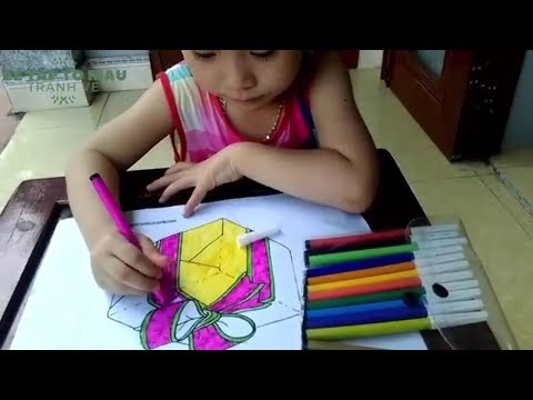 Bé Tô Màu Hộp Quà Tặng - Tranh Tô Màu Cho Bé 3 Tuổi