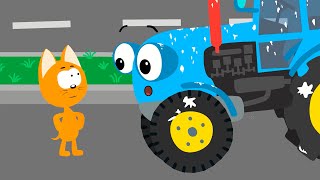 Котёнок Котэ И Автомойка - Синий Трактор Гоша И Бобры Маляры - Мультики Для Детей Малышей