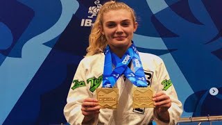 Women's Brazilian Jiu-Jitsu Abbi Pontes Brown Belt Triangle Submission Win