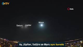 Ay, Jüpiter, Satürn ve Mars aynı karede