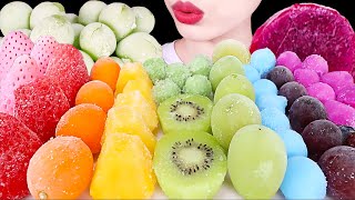 ASMR MUKBANG｜FROZEN FRUITS 얼린 과일 STRAWBERRY, PINEAPPLE, GRAPE, KIWI, ICE CREAM e